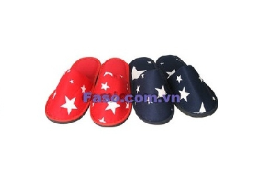 Dép vải đi trong nhà  hình sao màu xanh, màu đỏ 